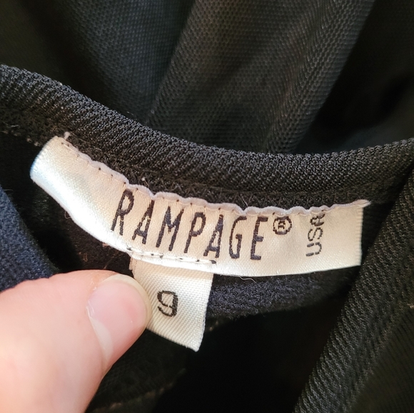 90s Rampage Vintage Deadstock Black Maxi Dress with Sheer Waist Detail - Size 9 - Picture 7 of 7